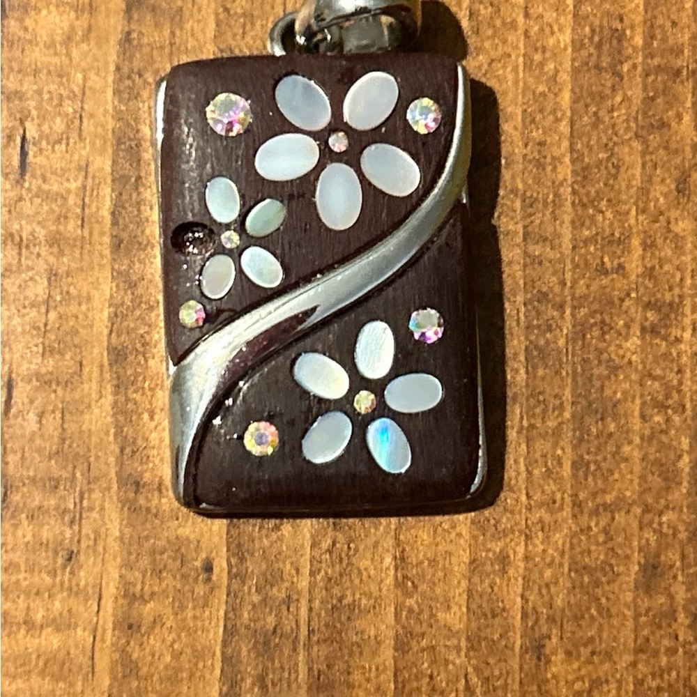 Lia Sofia Flower box Slide with Mother of Pearl and Silver Accents
